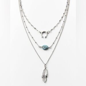 Icon layered silver necklace